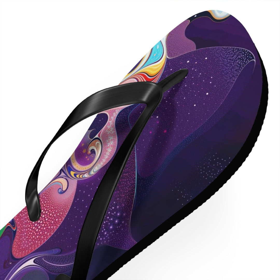 Vibrant Psychedelic Dreams - Flip Flops - Shoes - g(0D·IO) - XL - Black sole -