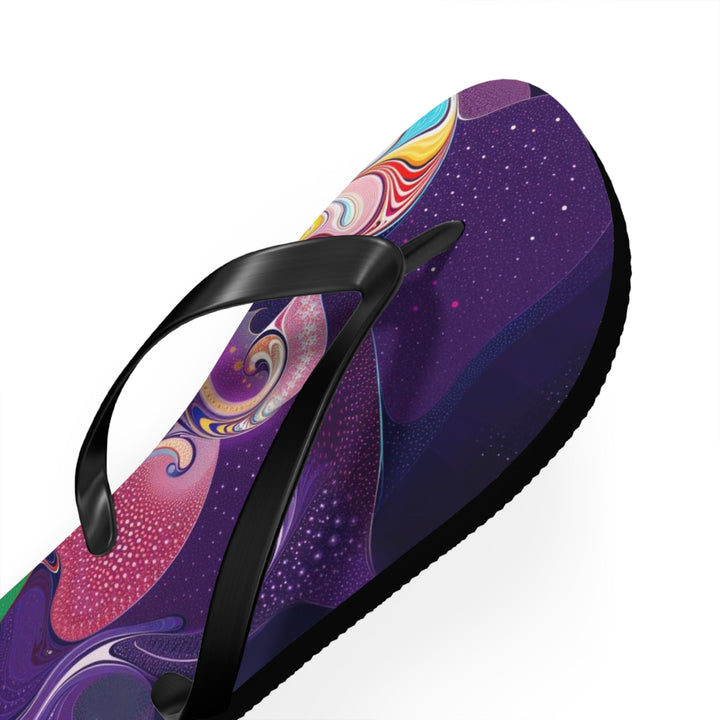 Vibrant Psychedelic Dreams - Flip Flops - Shoes - g(0D·IO) - XL - Black sole -