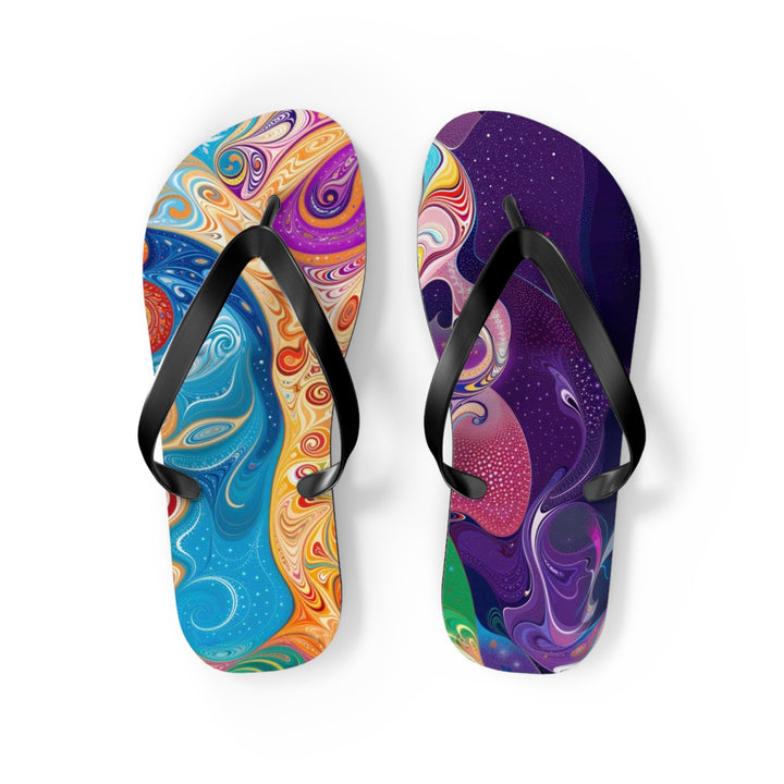 Vibrant Psychedelic Dreams - Flip Flops - Shoes - g(0D·IO) - M - Black sole -