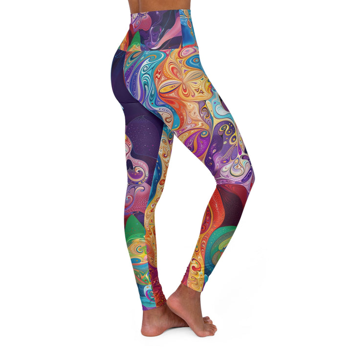 Vibrant Psychedelic Dreams - High Waisted AOP Yoga Leggings - All Over Prints - g(0D·IO) - XS - -