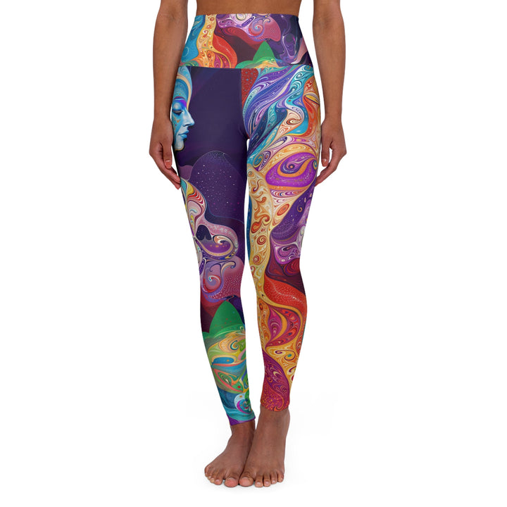 Vibrant Psychedelic Dreams - High Waisted AOP Yoga Leggings - All Over Prints - g(0D·IO) - XS - -