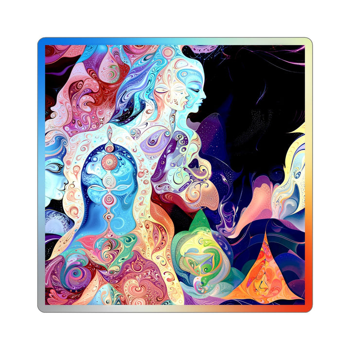 Vibrant Psychedelic Dreams - Holographic Die-Cut Sticker - Paper products - g(0D·IO) - 6" × 6" - Die-Cut - Holographic