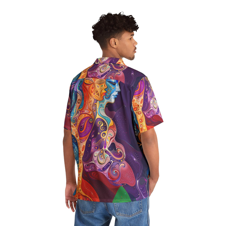 Vibrant Psychedelic Dreams - Men's Hawaiian Shirt - All Over Prints - g(0D·IO) - S - Black -