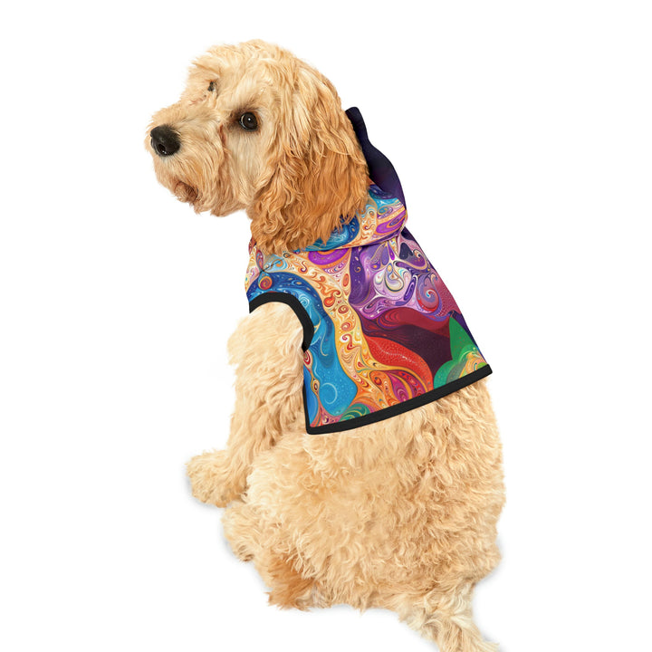 Vibrant Psychedelic Dreams - Pet Hoodie - Pets - g(0D·IO) - XXS - Black Rib -