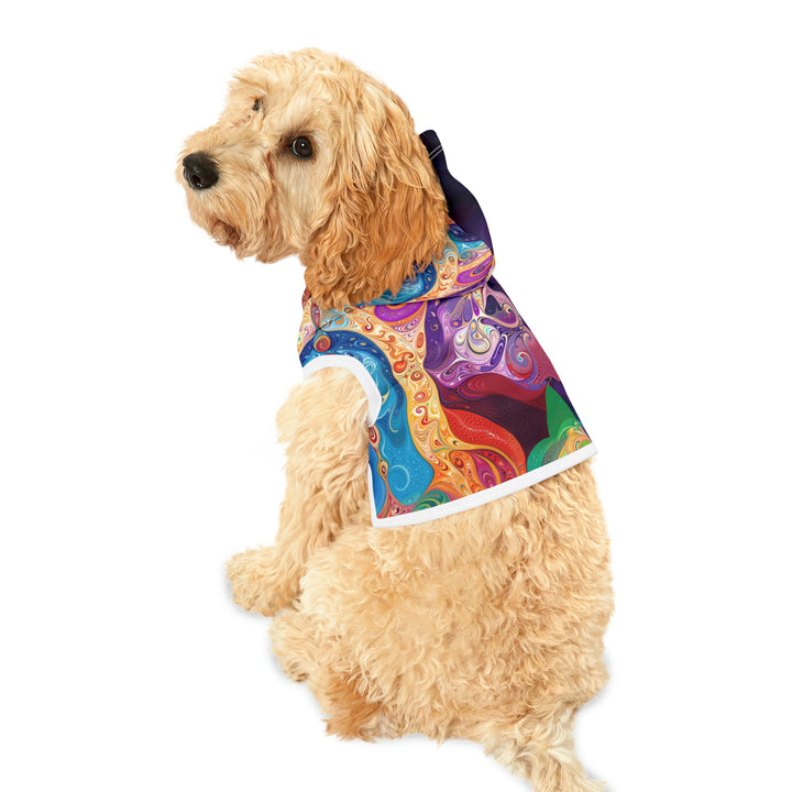 Vibrant Psychedelic Dreams - Pet Hoodie - Pets - g(0D·IO) - XXS - Black Rib -