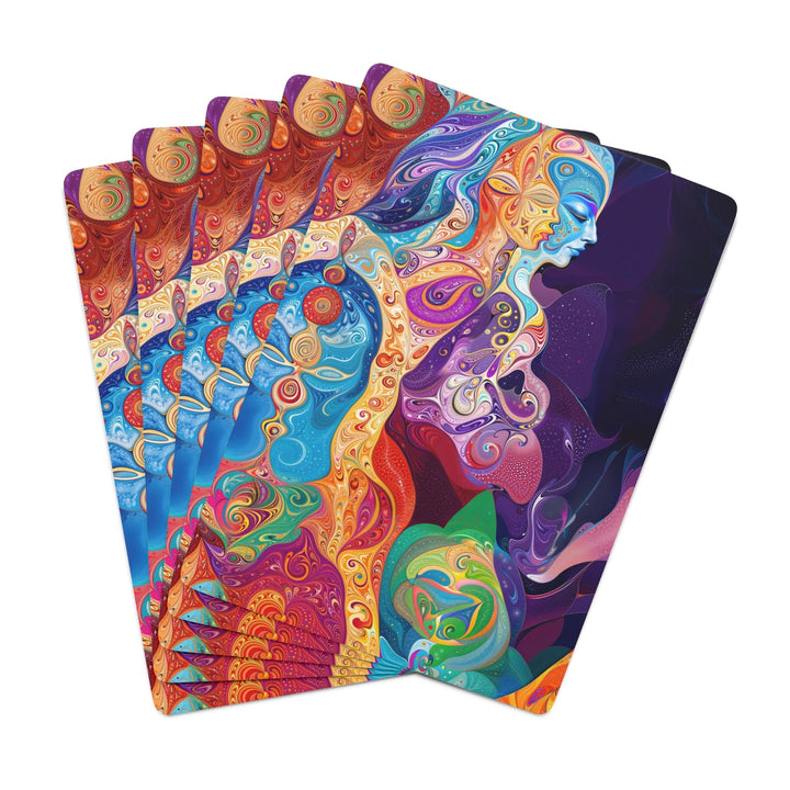 Vibrant Psychedelic Dreams - Poker Cards - Paper products - g(0D·IO) - 2.47" x 3.47" - White - Semi Glossy