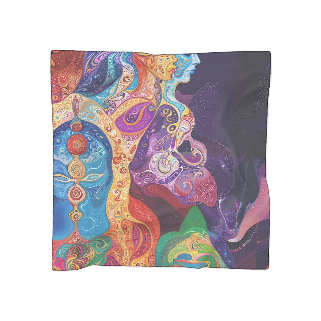 Vibrant Psychedelic Dreams - Poly Scarf - Accessories - g(0D·IO) - Poly voile - 25" × 25" -