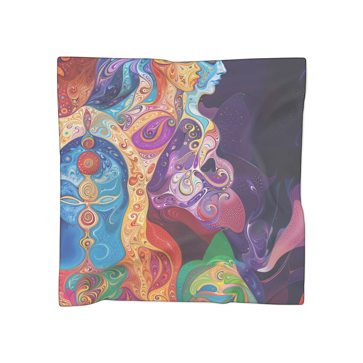 Vibrant Psychedelic Dreams - Poly Scarf - Accessories - g(0D·IO) - Poly voile - 50" × 50" -