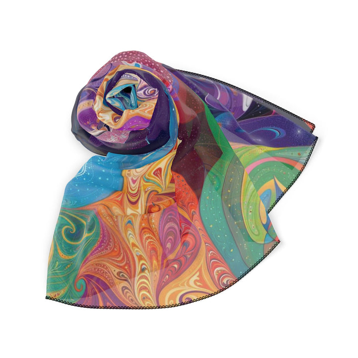 Vibrant Psychedelic Dreams - Poly Scarf - Accessories - g(0D·IO) - Poly chiffon - 50" × 50" -