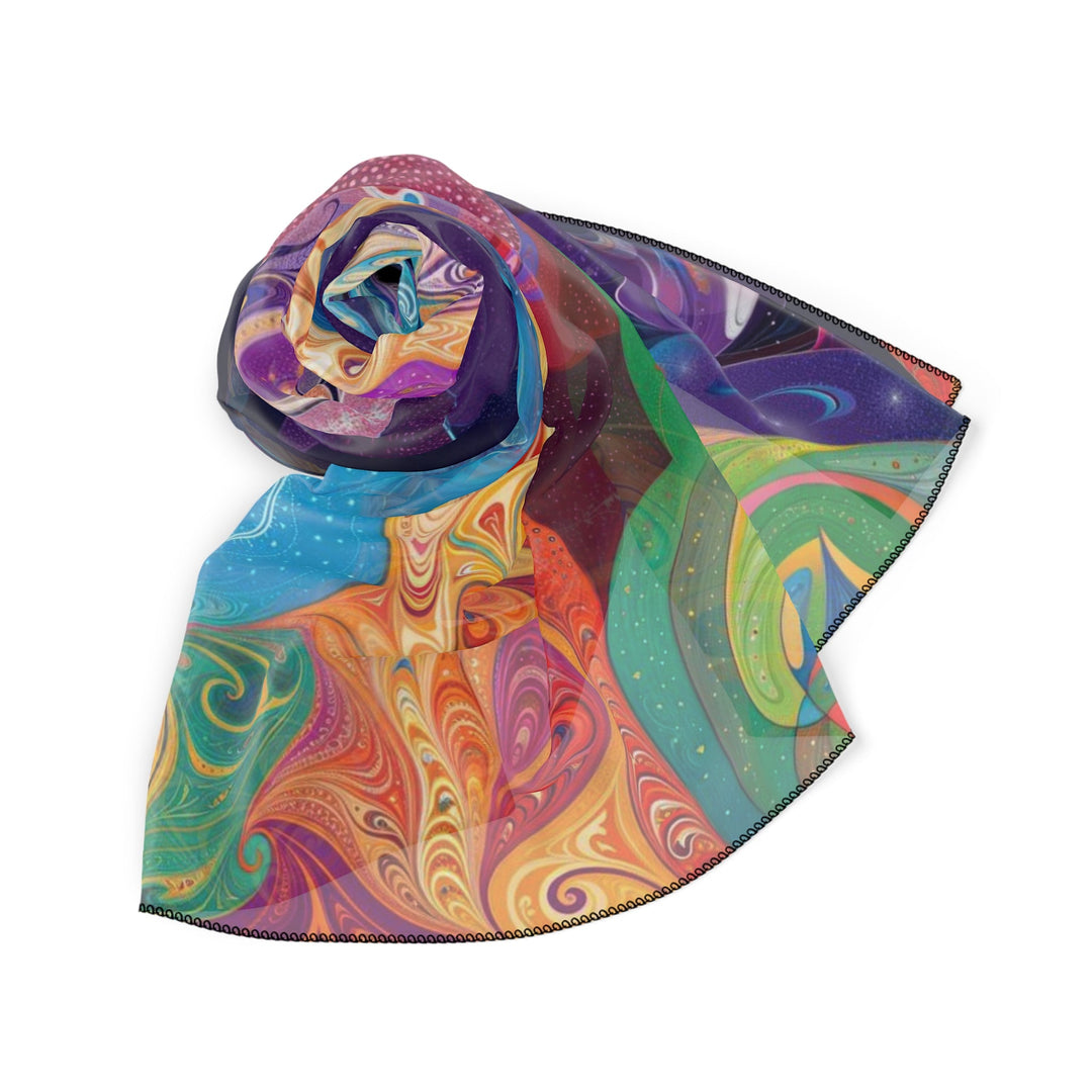 Vibrant Psychedelic Dreams - Poly Scarf - Accessories - g(0D·IO) - Poly chiffon - 50" × 50" -