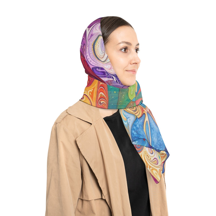 Vibrant Psychedelic Dreams - Poly Scarf - Accessories - g(0D·IO) - Poly chiffon - 50" × 50" -