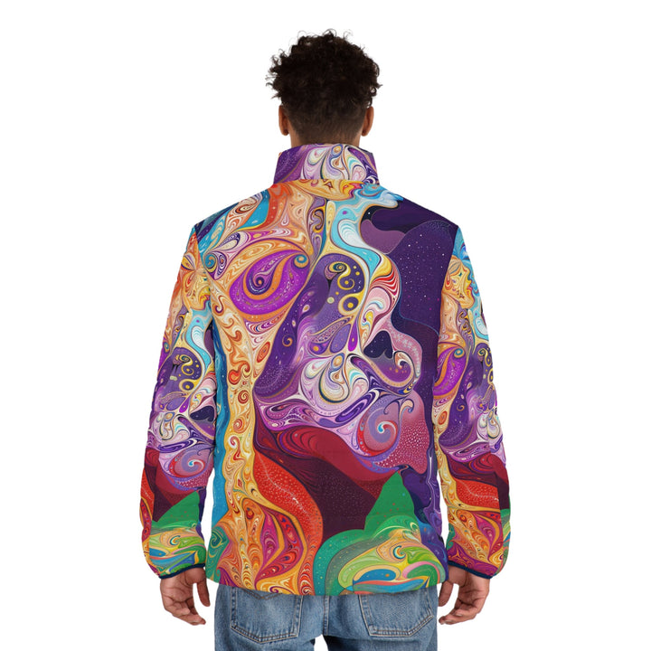 Vibrant Psychedelic Dreams - Puffer Jacket - All Over Prints - g(0D·IO) - S - Black zipper -