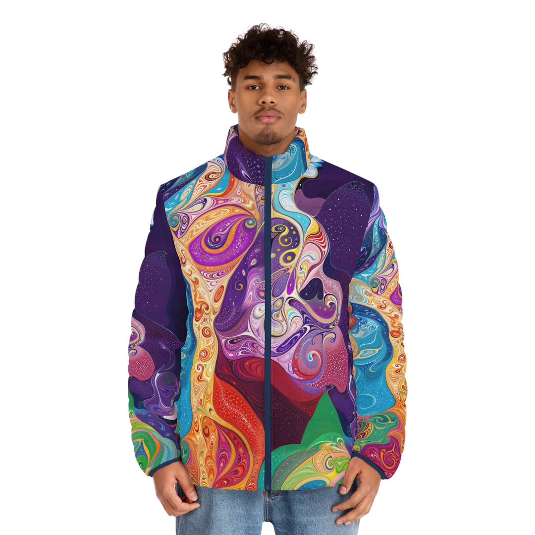 Vibrant Psychedelic Dreams - Puffer Jacket - All Over Prints - g(0D·IO) - S - Black zipper -