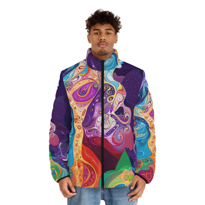 Vibrant Psychedelic Dreams - Puffer Jacket - All Over Prints - g(0D·IO) - S - Black zipper -