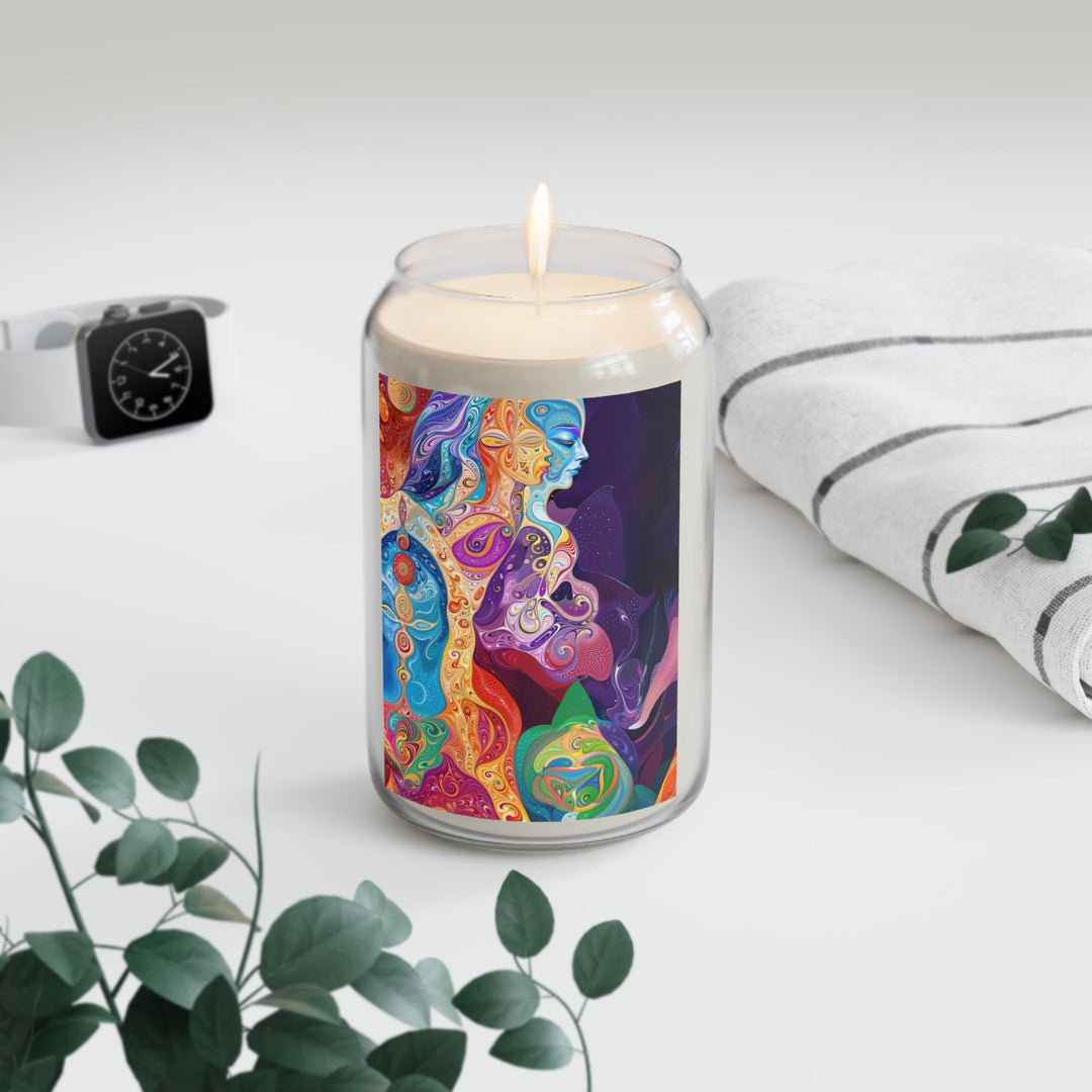 Vibrant Psychedelic Dreams - Scented Candle - Home Decor - g(0D·IO) - Vanilla Bean - 13.75oz -