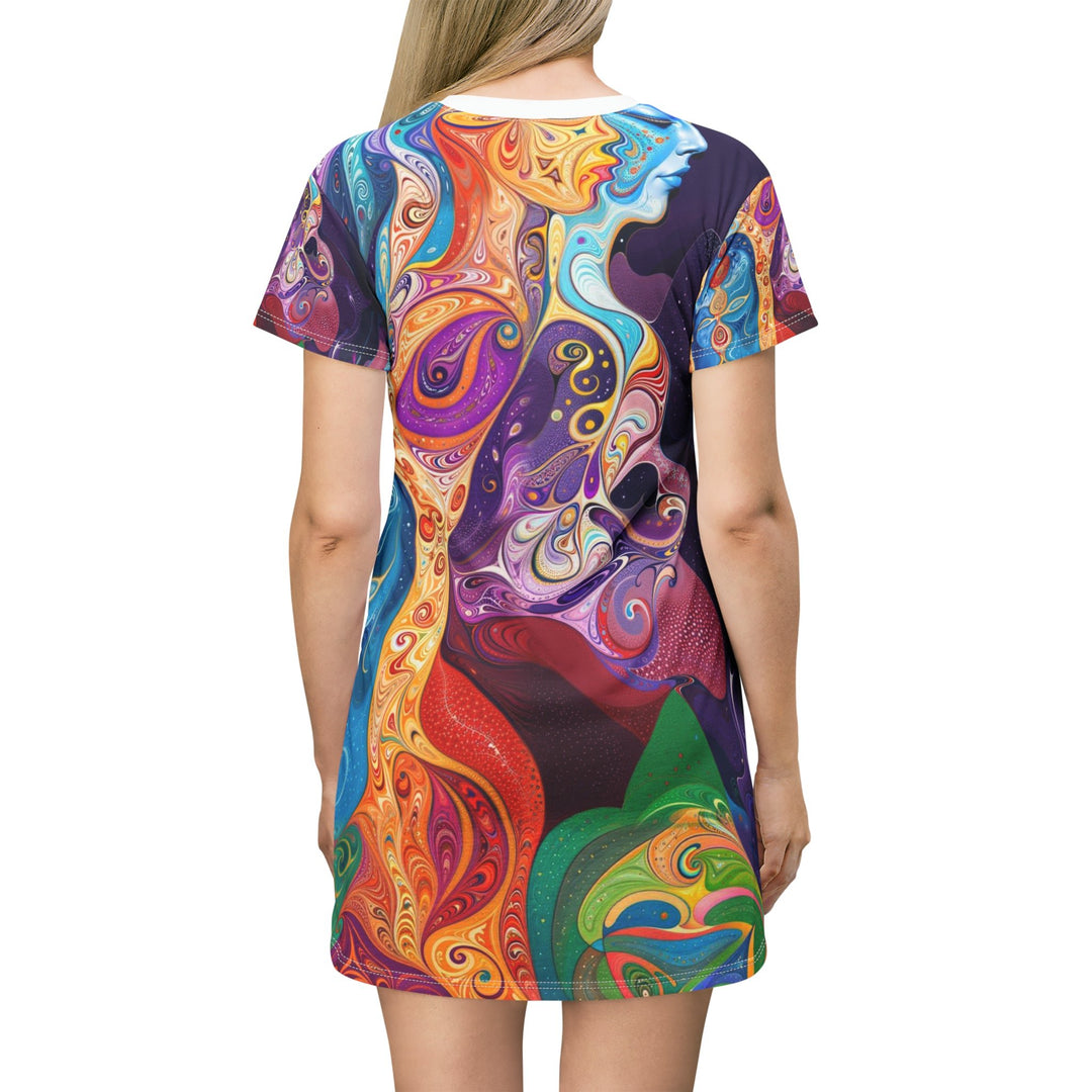 Vibrant Psychedelic Dreams - T-Shirt Dress - All Over Prints - g(0D·IO) - XS - -