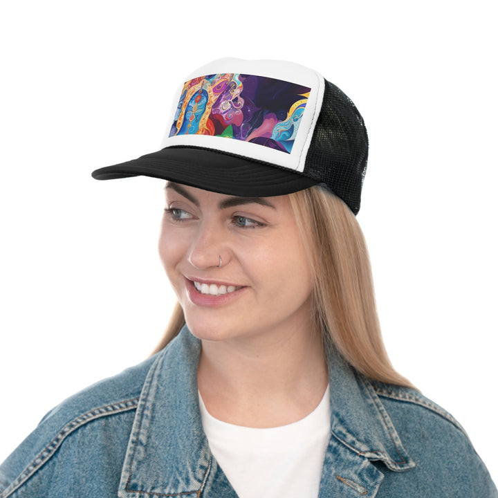 Vibrant Psychedelic Dreams - Trucker Hat - Hats - g(0D·IO) - Pink - One size -