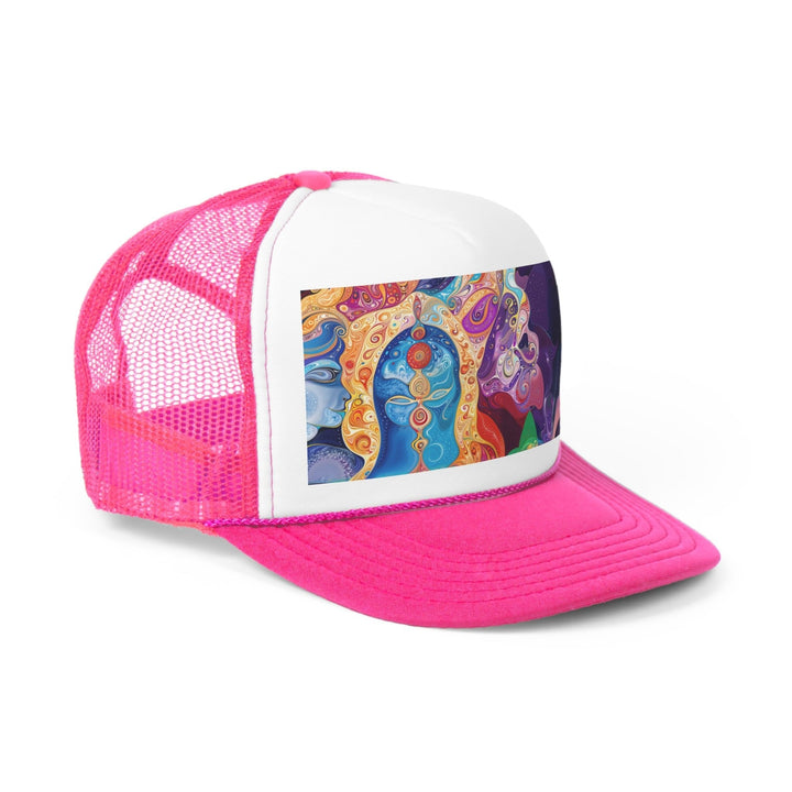 Vibrant Psychedelic Dreams - Trucker Hat - Hats - g(0D·IO) - Pink - One size -