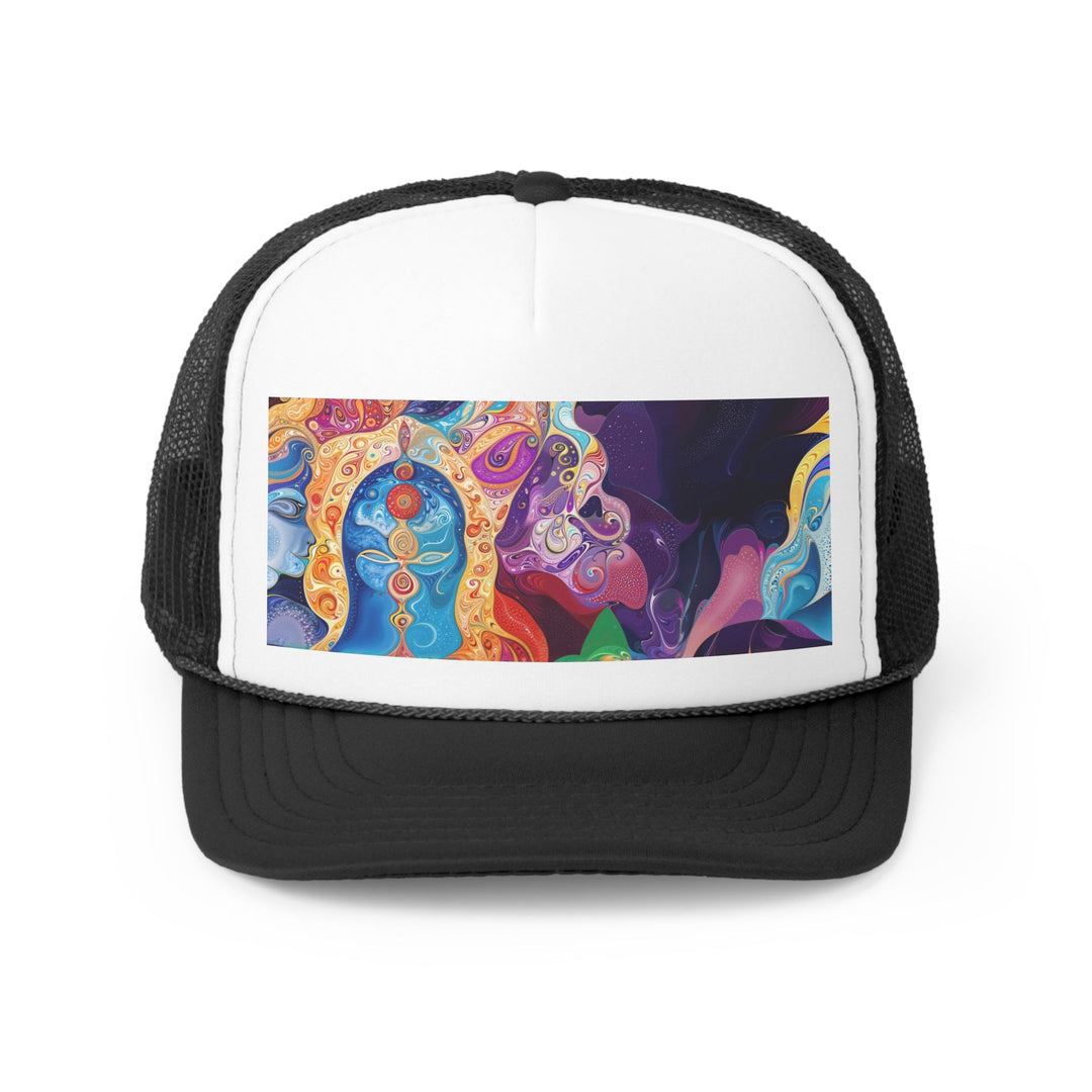 Vibrant Psychedelic Dreams - Trucker Hat - Hats - g(0D·IO) - Black - One size -