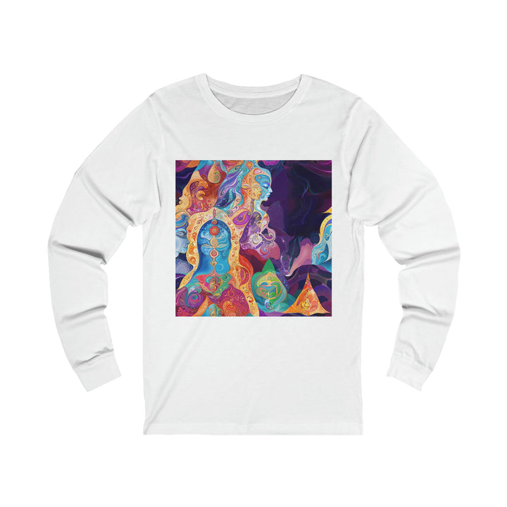 Vibrant Psychedelic Dreams - Unisex Jersey Long Sleeve Tee - Long-sleeve - g(0D·IO) - S - White -