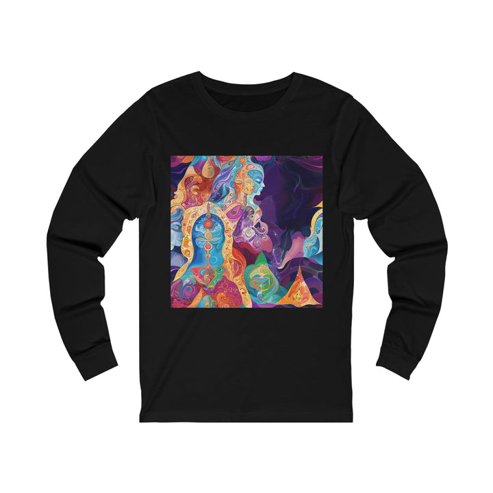 Vibrant Psychedelic Dreams - Unisex Jersey Long Sleeve Tee - Long-sleeve - g(0D·IO) - S - Black -