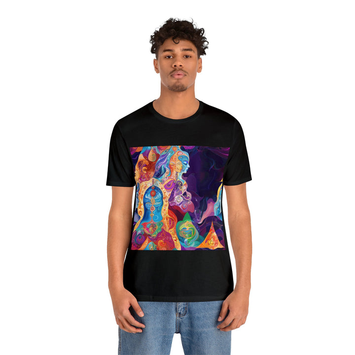 Vibrant Psychedelic Dreams - Unisex Jersey Short Sleeve Tee - T-Shirt - g(0D·IO) - Black - S -