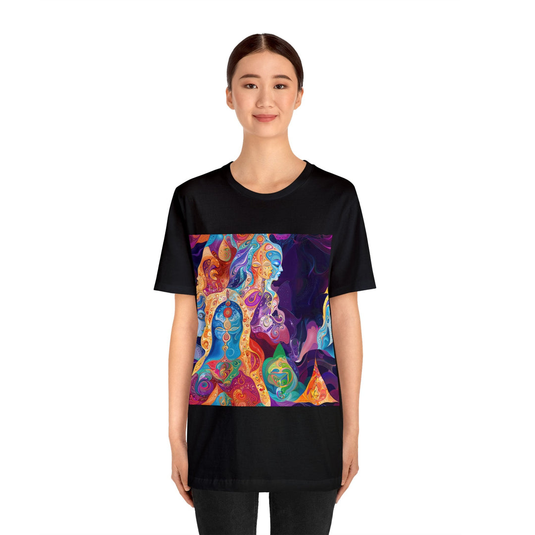 Vibrant Psychedelic Dreams - Unisex Jersey Short Sleeve Tee - T-Shirt - g(0D·IO) - Black - S -