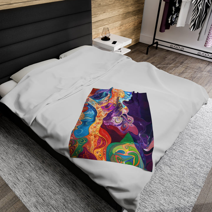 Vibrant Psychedelic Dreams - Velveteen Plush Blanket - All Over Prints - g(0D·IO) - 30" × 40" - -