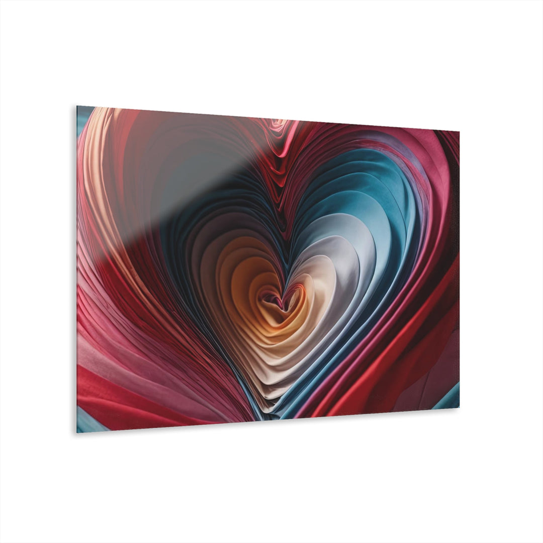 Vibrant Silk Heart - Acrylic Prints (French Cleat Hanging) - Home Decor - g(0D·IO) - 36" x 24" (Horizontal) - 0.25'' -