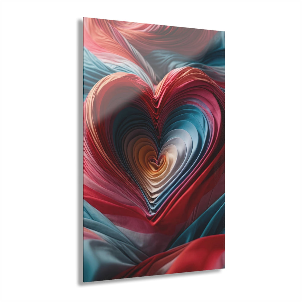 Vibrant Silk Heart - Acrylic Prints (French Cleat Hanging) - Home Decor - g(0D·IO) - 24" x 36" (Vertical) - 0.25'' -