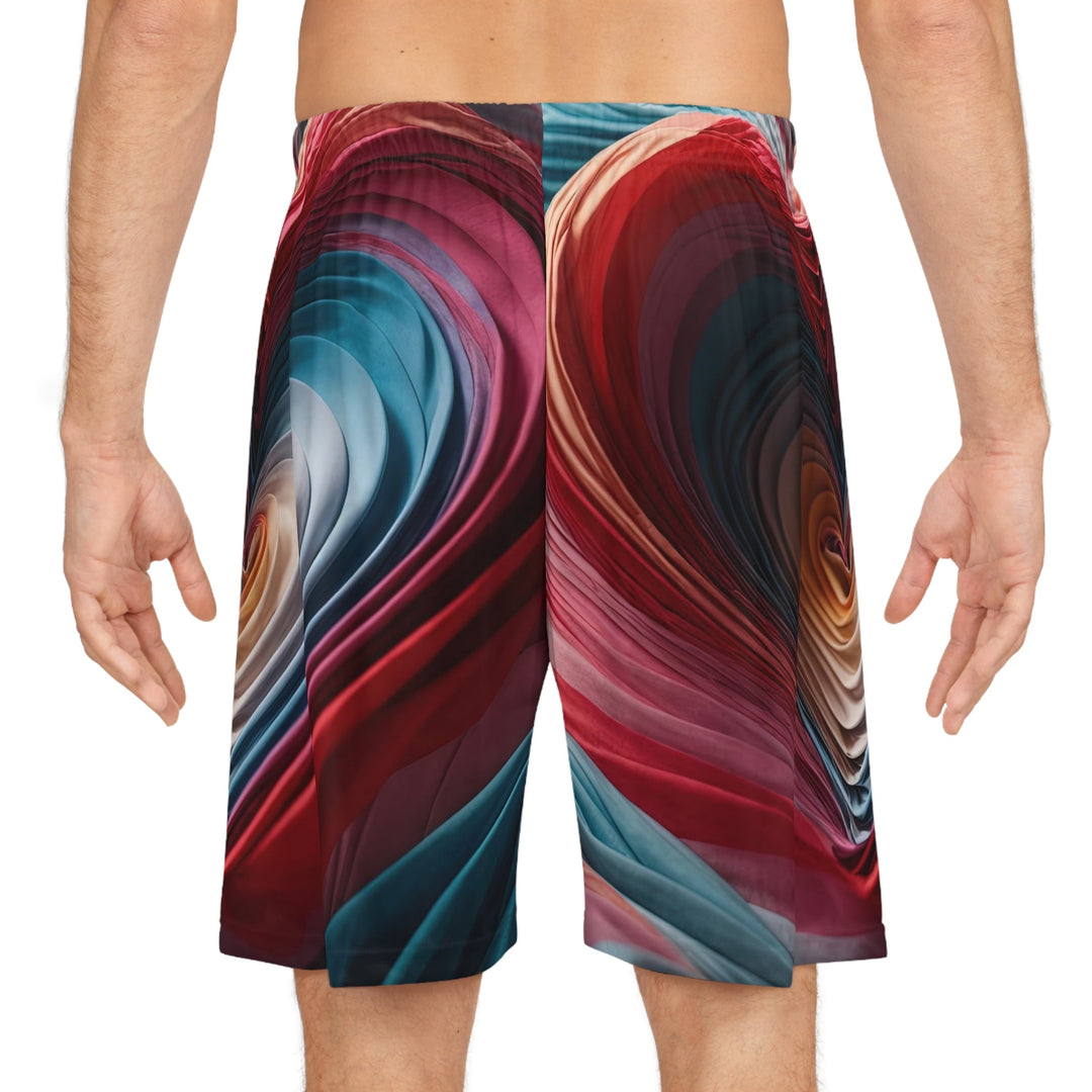 Vibrant Silk Heart - AOP Basketball Shorts - All Over Prints - g(0D·IO) - Seam thread color automatically matched to design - XS -