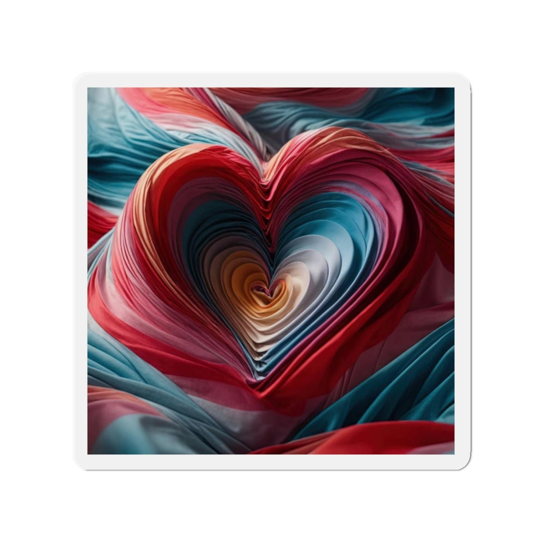 Vibrant Silk Heart - Die-cut Magnet - Home Decor - g(0D·IO) - 2" x 2" - Die-Cut - 1 pc
