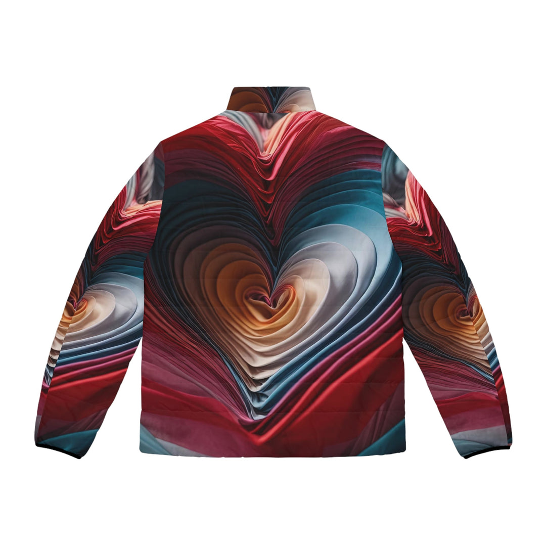 Vibrant Silk Heart - Puffer Jacket - All Over Prints - g(0D·IO) - S - Black zipper -