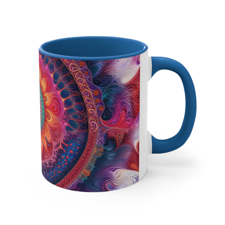 Vibrant Spiral Mandala - Accent Coffee Mug - Mug - g(0D·IO) - Pink - 11oz -