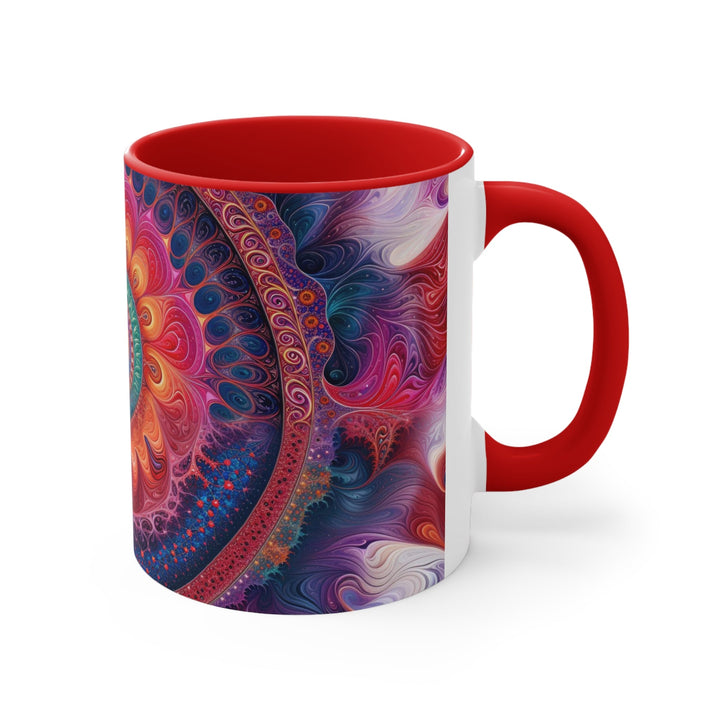 Vibrant Spiral Mandala - Accent Coffee Mug - Mug - g(0D·IO) - Pink - 11oz -