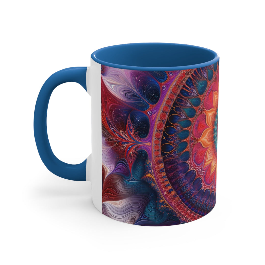 Vibrant Spiral Mandala - Accent Coffee Mug - Mug - g(0D·IO) - Pink - 11oz -