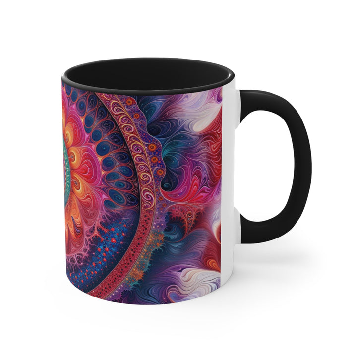 Vibrant Spiral Mandala - Accent Coffee Mug - Mug - g(0D·IO) - Pink - 11oz -