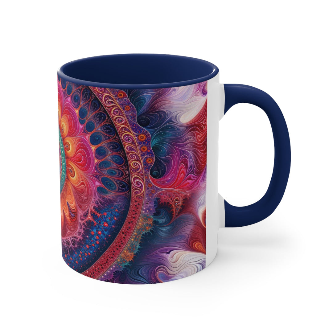 Vibrant Spiral Mandala - Accent Coffee Mug - Mug - g(0D·IO) - Pink - 11oz -