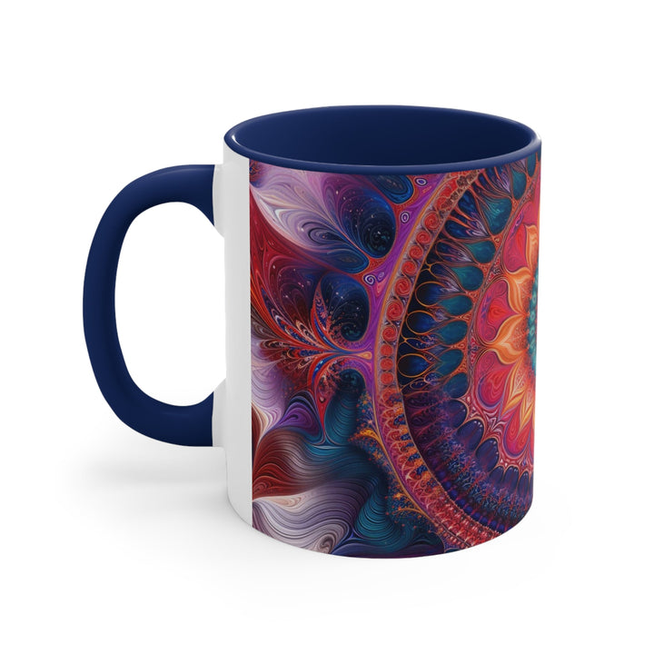 Vibrant Spiral Mandala - Accent Coffee Mug - Mug - g(0D·IO) - Pink - 11oz -