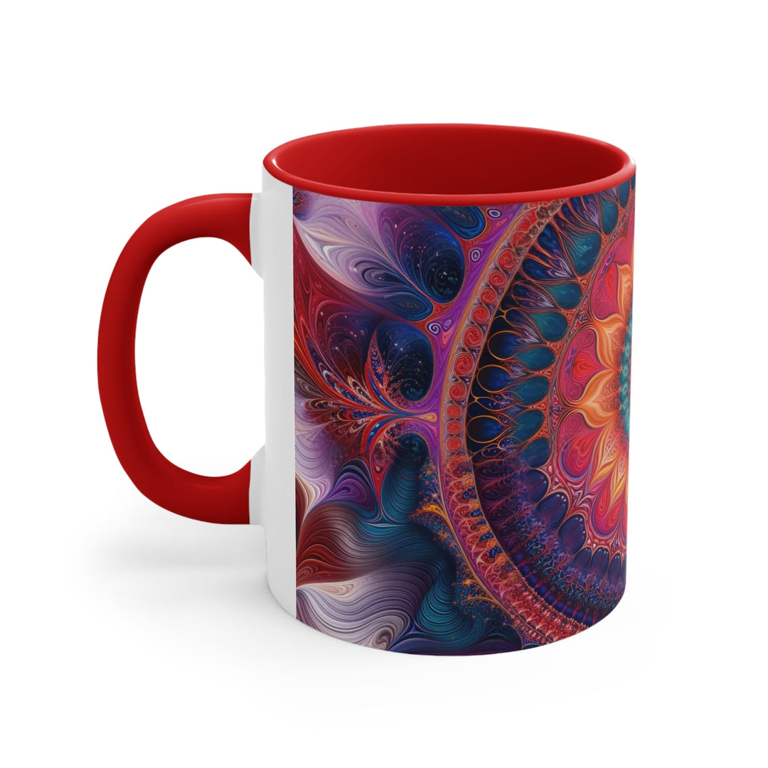 Vibrant Spiral Mandala - Accent Coffee Mug - Mug - g(0D·IO) - Pink - 11oz -