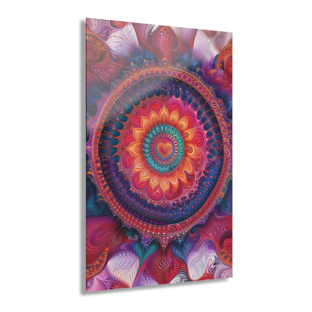 Vibrant Spiral Mandala - Acrylic Prints (French Cleat Hanging) - Home Decor - g(0D·IO) - 24" x 36" (Vertical) - 0.25'' -