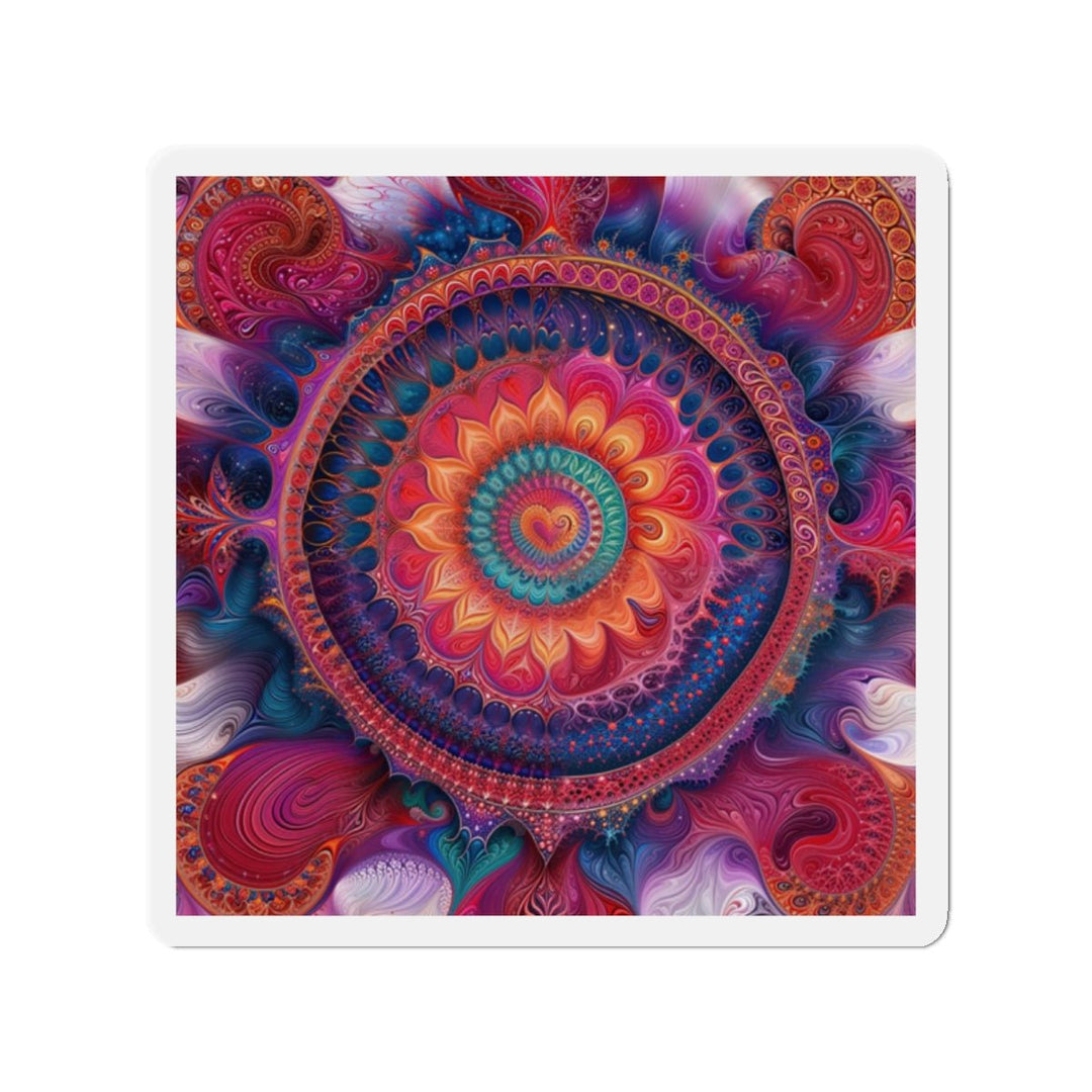 Vibrant Spiral Mandala - Die-cut Magnet - Home Decor - g(0D·IO) - 2" x 2" - Die-Cut - 1 pc