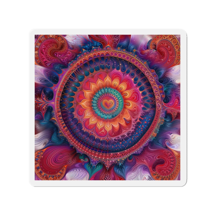 Vibrant Spiral Mandala - Die-cut Magnet - Home Decor - g(0D·IO) - 2" x 2" - Die-Cut - 1 pc