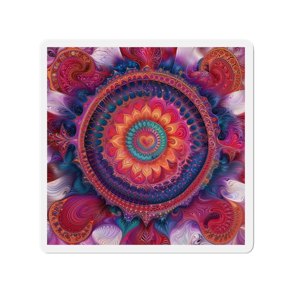 Vibrant Spiral Mandala - Die-cut Magnet - Home Decor - g(0D·IO) - 3" x 3" - Die-Cut - 1 pc