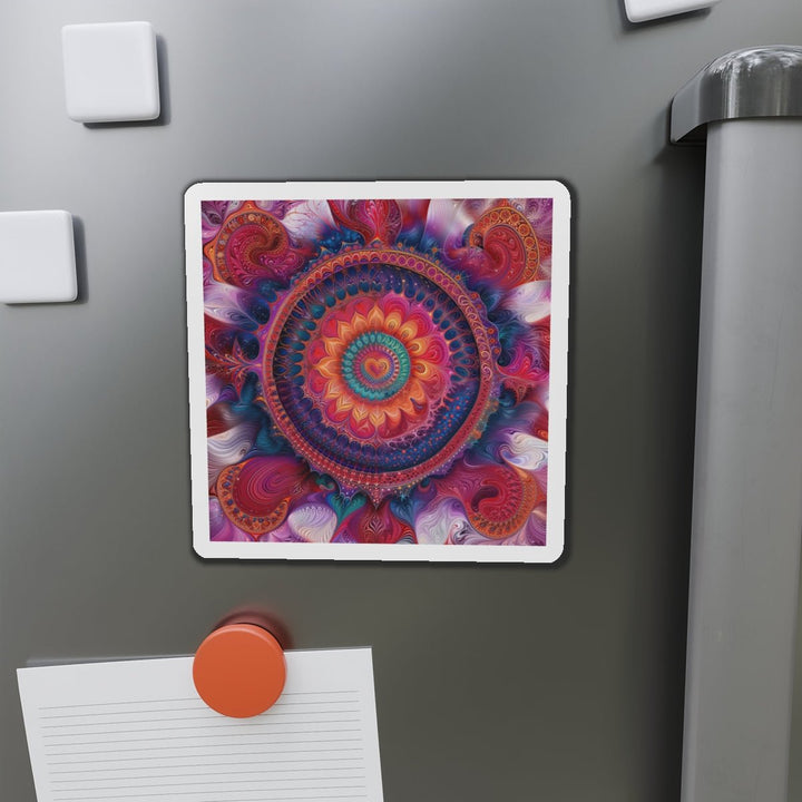 Vibrant Spiral Mandala - Die-cut Magnet - Home Decor - g(0D·IO) - 6 × 6" - Die-Cut - 1 pc