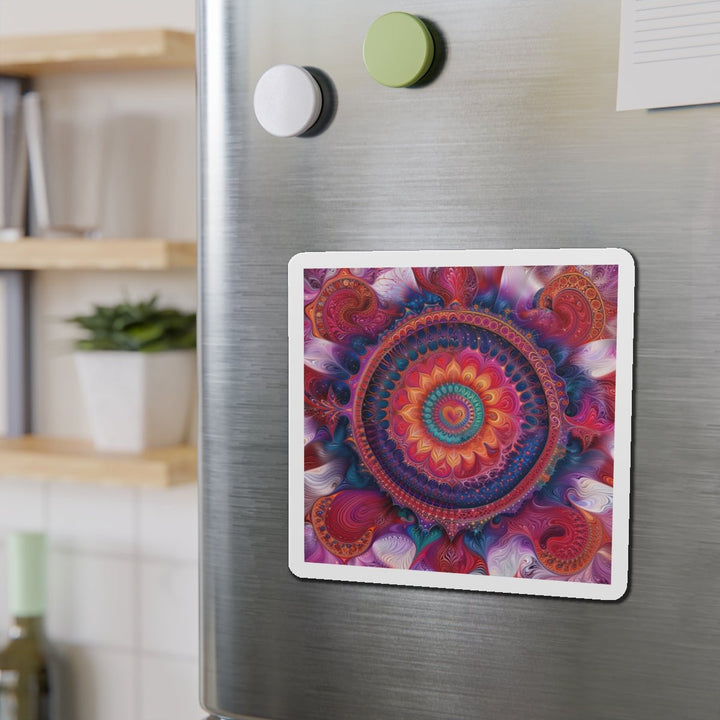 Vibrant Spiral Mandala - Die-cut Magnet - Home Decor - g(0D·IO) - 6 × 6" - Die-Cut - 1 pc