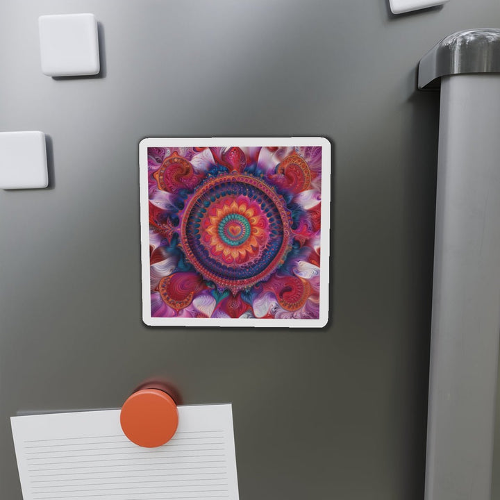 Vibrant Spiral Mandala - Die-cut Magnet - Home Decor - g(0D·IO) - 6 × 6" - Die-Cut - 1 pc