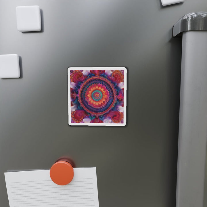 Vibrant Spiral Mandala - Die-cut Magnet - Home Decor - g(0D·IO) - 6 × 6" - Die-Cut - 1 pc