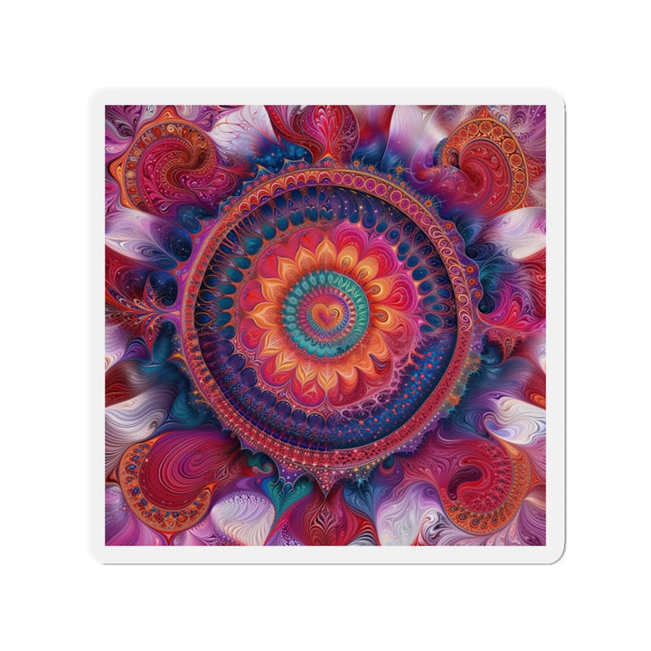 Vibrant Spiral Mandala - Die-cut Magnet - Home Decor - g(0D·IO) - 6 × 6" - Die-Cut - 1 pc