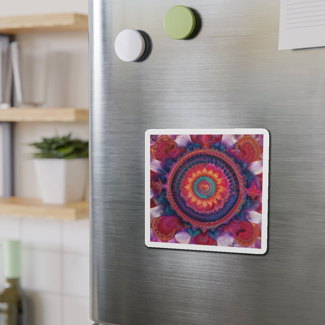Vibrant Spiral Mandala - Die-cut Magnet - Home Decor - g(0D·IO) - 6 × 6" - Die-Cut - 1 pc